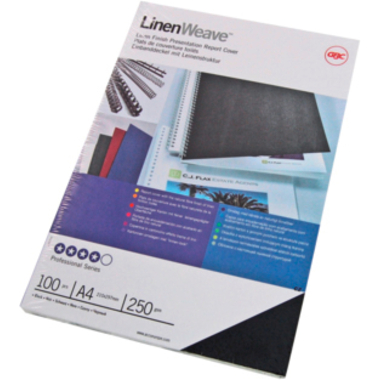 GBC Karton Linenweave A4 CE050010 schwarz, 250g 100 Stück