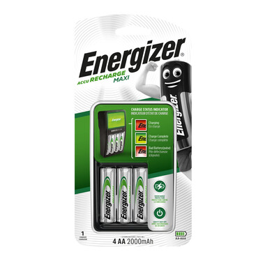 Energizer Ladegerät Maxi Charger (AA/AAA) 2000 mAh Energizer Ladegerät Maxi Charger, für NiMH-Akkus der Größen AA und AAA