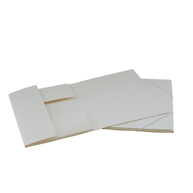 EROLA Gummibandmappe 650my A4 33299 weiss Pressspan 3 Klappen