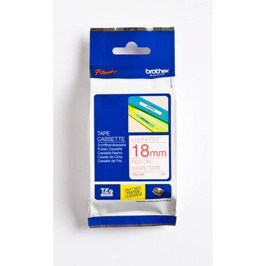 PTOUCH Band, laminiert rot/weiss TZe-242 PT-2450DX 18 mm