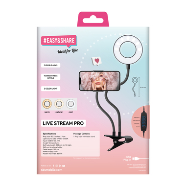 Anneau lumineux avec lumière selfie pour téléphone portable | SBS