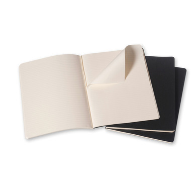 MOLESKINE Notizheft Cahier XL 25x19cm 705014 liniert, schwarz 3 Stück