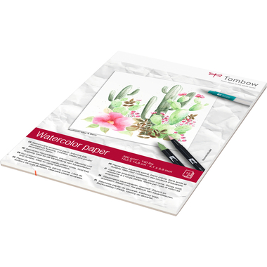TOMBOW Aquarell Pad A6 PB-AQUA-COV 300g, 15 fogli