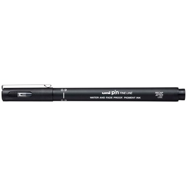 UNI-BALL Fineliner Pin 0.9mm PIN09200(S) BLACK schwarz