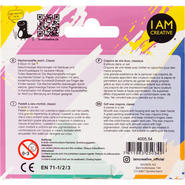 I AM CREATIVE Wachsmalstifte 4005.54 Classic 6 Stück