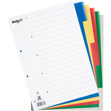 BIELLA Register PP A4 46340500U farbig 5-teilig