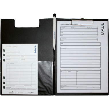 MAUL Klemmmappe A4 2.01 schwarz Folienüberzug hoch
