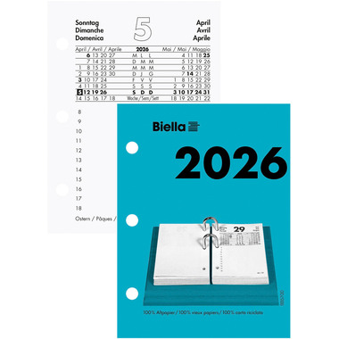 BIELLA Umlegeblock 2026 885700000026U 1T/1S grau/schwarz ML 8x10.8cm