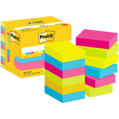 POST-IT Notes Energetic 51x38mm 653-TFEN 4-farbig 12x100 Blatt
