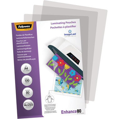 FELLOWES Pellicole per laminazine A4 5306114 lucido, 80my 100 pezzi