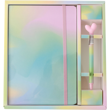 I-TOTAL Set Notizbuch und Stift XL2051 Regenbogen liniert