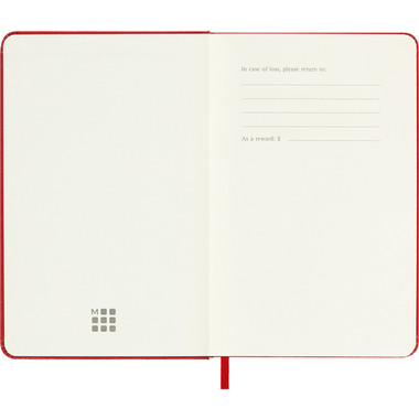 MOLESKINE Wochen-Notizkalender 25/26 DHF218WN2Y26 18M liniert HC rot 9x14cm