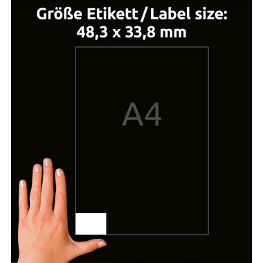 AVERY ZWECKFORM Universal-Etiketten 483x338mm 4789 weiss 30 Blatt