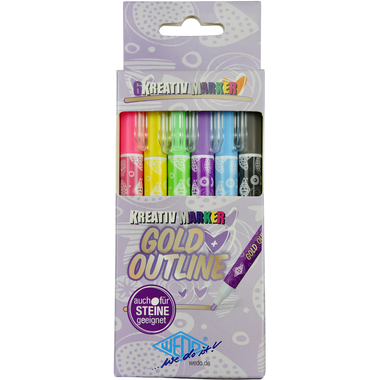 WEDO Marker Gold + Outliner 1-2mm 252700699 Set 6 Stück