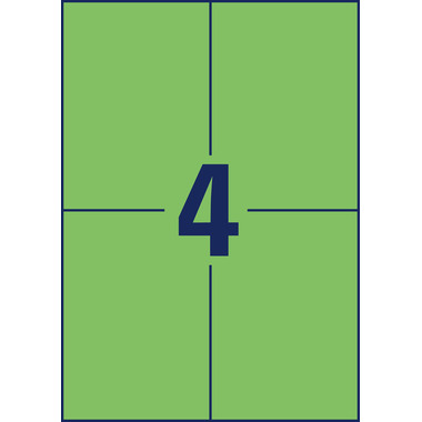 AVERY ZWECKFORM Etiketten 105x148mm 3458 Universal, grün 100Bl.4St.