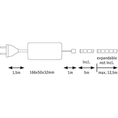 Paulmann LED-Stripe MaxLED 500 6500 K, 5 m Basisset
