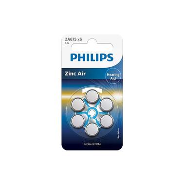 Philips hearing aid battery ZA675, 6 pieces