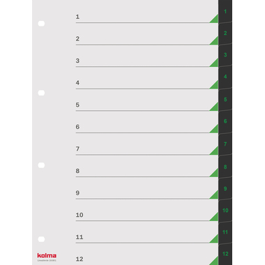 KOLMA Registro LineaVerde A4 19.801.06 nero 1-12