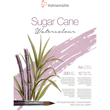 HAHNEMÜHLE Aquarellblock SugarCane A4 10625431 weiss, 290g 12 Blatt