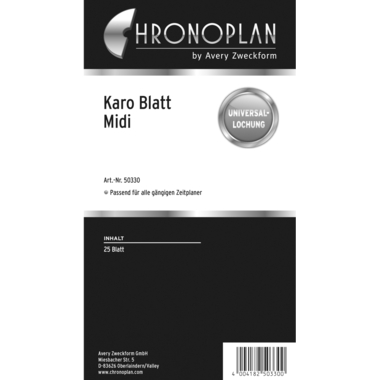 CHRONOPLAN Blatt kariert 50330Z.26 25 Blatt Midi