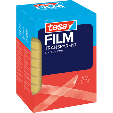 TESA Klebeband 15mmx66m 573720000 Transparent, 10 Rollen