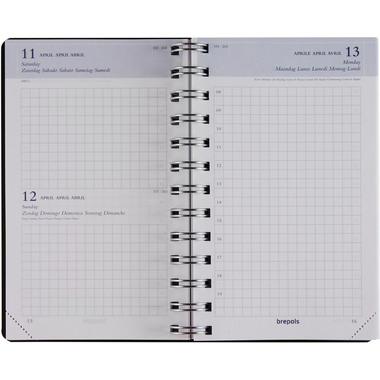 BREPOLS Agenda Building Polyprop 2026 0.414.4910 1T/1S schwarz 10.5x17cm