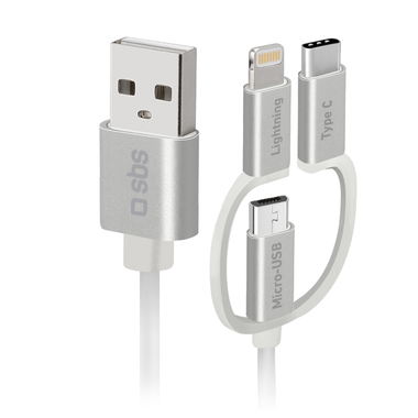 Cavo USB - Micro-USB con adattatori Lightning e USB-C