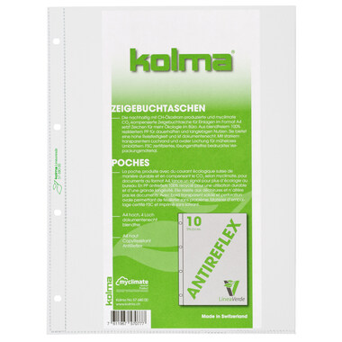 KOLMA Zeigetasche LineaVerde A4 57.680.00 transp.,CopyResistant 10 Stück