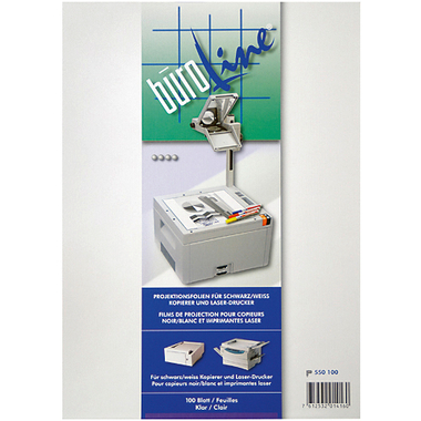 BÜROLINE Projektionsfolie OHP A4 550100 für Kopierer s/w 100 Blatt