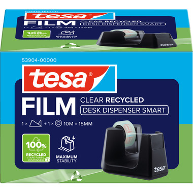 TESA Dévidoir table 539040000 Clear Recycled, noir