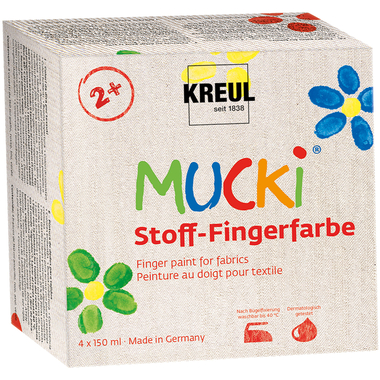 KREUL Stoff-Fingerfarbe 28400 4 Farben, assortiert