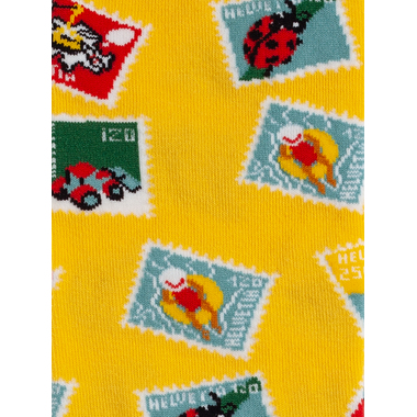Chaussettes philatéliques, Dilly Socks, Yellow Collection, 36-40 Chaussettes jaunes, certificats Eco-Tex et GOTS