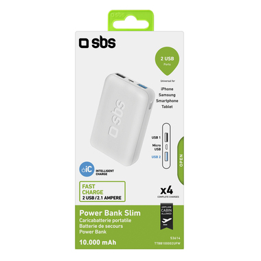 Powerbank slim à charge rapide de 10 000 mAh