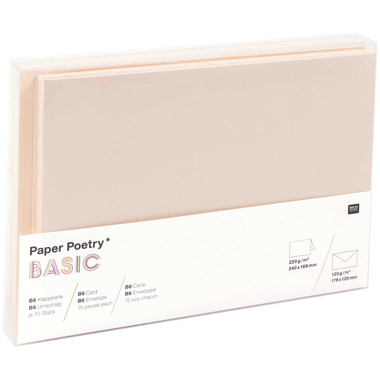 RICO DESIGN Kartenset Basic B6 99010.08.15 elfenbein 30 Stück