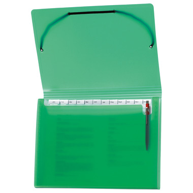 KOLMA Dossier à compart.Daily Eas.A4 11.017.01 vert, 13 pochets, Komaflex