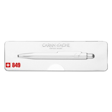 CARAN D'ACHE Penna a sfera 849 Pop Line 849.502 opaco bianco, c.astuccio met.