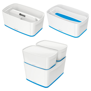 LEITZ MyBox Klein, mit Deckel 5lt 52291036 weiss/blau