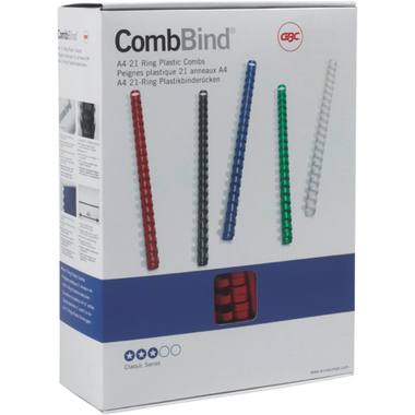GBC Plastikbinderücken 51mm A4 4028207 weiss, 21 Ringe 50 Stück