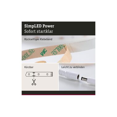 Paulmann LED-Stripe SimpLED Power 4000 K, 1.5 m Set