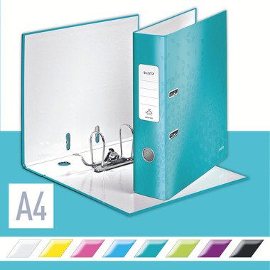 LEITZ Classeur WOW 180° 8cm 10050051 bleu glacier A4
