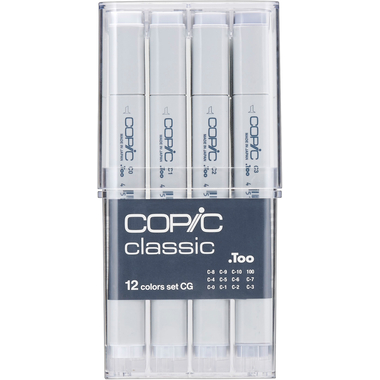 COPIC Marker Classic 20075151 grey-Set CG, 12 pcs.