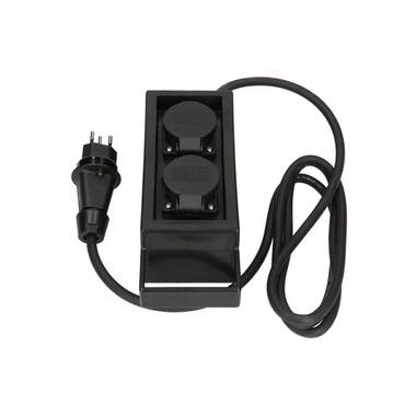 Max Hauri garden socket 2x T13 IP55 with spike, black
