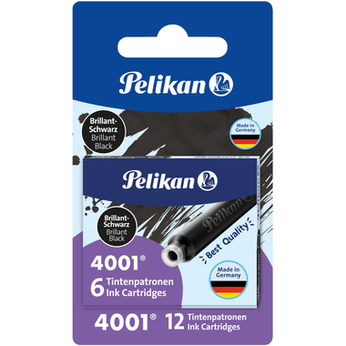 PELIKAN Tintenpatrone TP/6/2/B schwarz 12 Stück, Blister