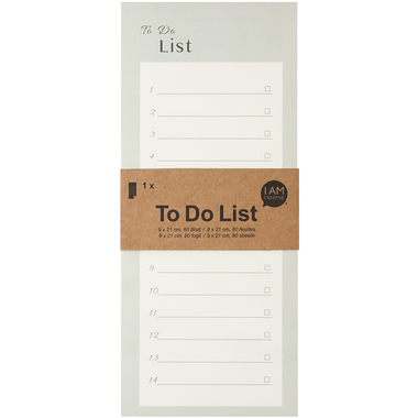 I AM CREATIVE To Do List 9x21cm 4005.37 verde 80 fogli