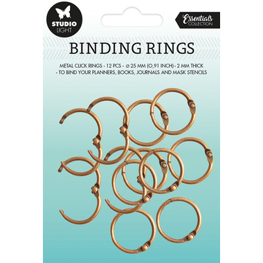 SIZZIX Bindung Klickri. 2.3x2.3x0.3cm RING02 gold 12 Stück