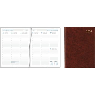AURORA Agenda Florence Business 2026 2915R 1W/2S bordeaux ML 17.5x22.5cm