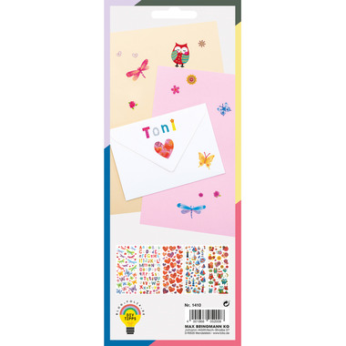FOLIA Glitzer-Sticker 1410 Sweet Decor 5 Blatt/274 Stück