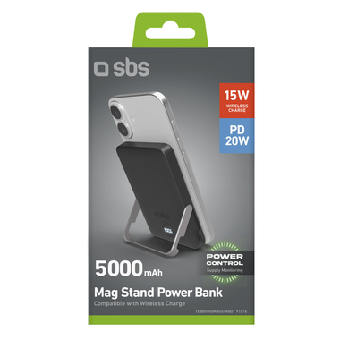Batterie externe magnétique sans fil 5.000 mAh | SBS
