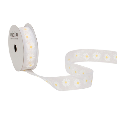 SPYK Band Cubino 15mm/4m 1245.1564 weiss/gelb Margerite