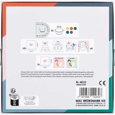 FOLIA Fingerfarben Winter 48212 5 Farben